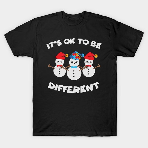 It's ok to be different autism awareness christmas gift T-Shirt by BadDesignCo